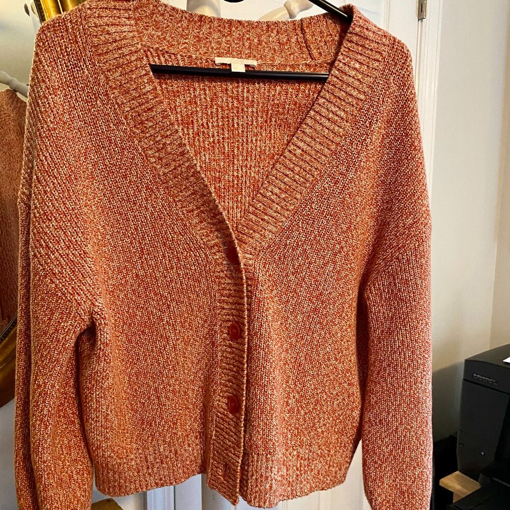 COS orange cotton cardigan, size S